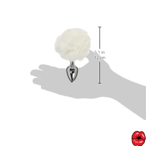 plug-anal-queue-de-lapin-blanc-en-metal