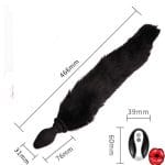 plug-anal-queue-de-renard-noir-avec-vibration